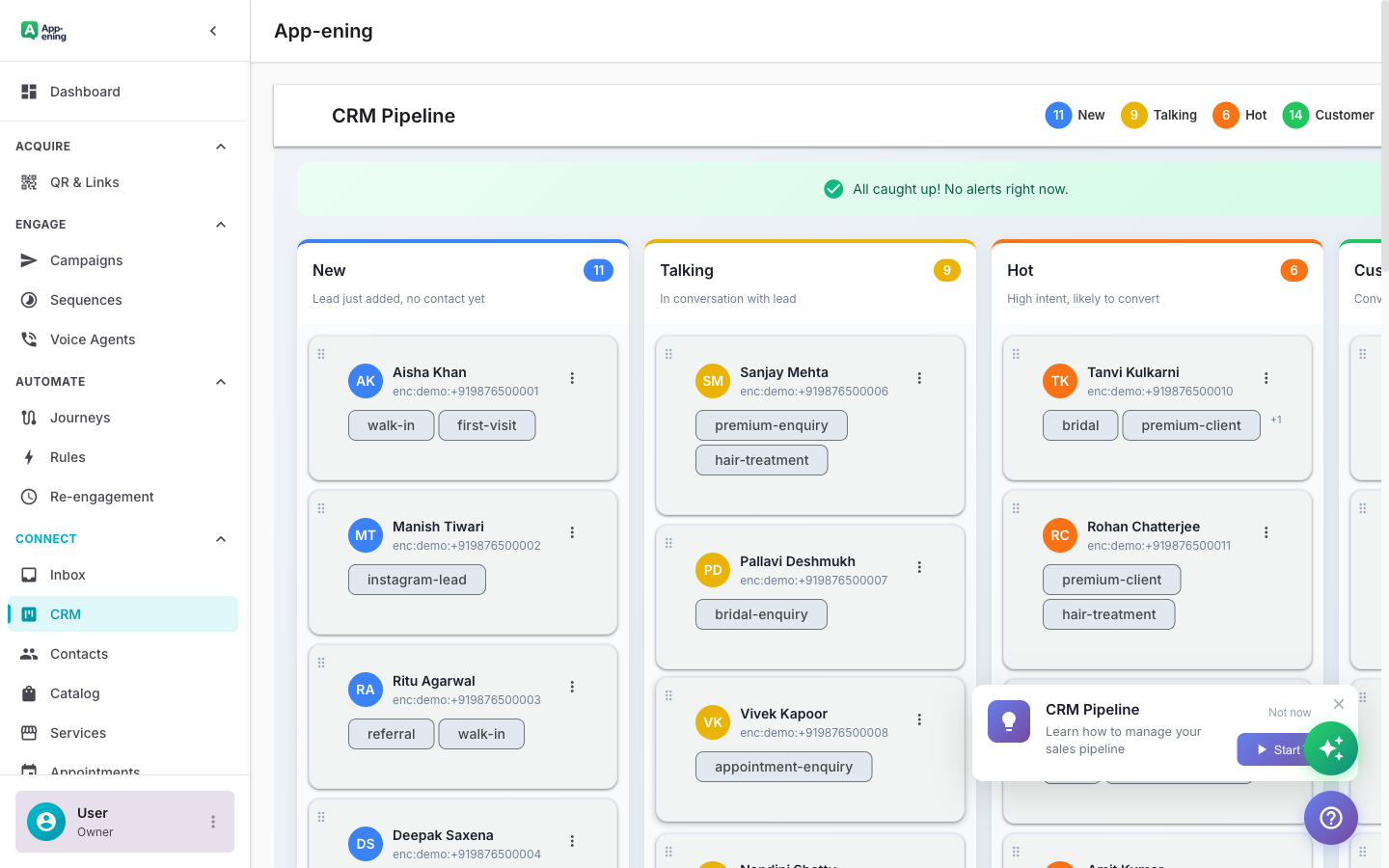 Track the Customer Journey — CRM screenshot