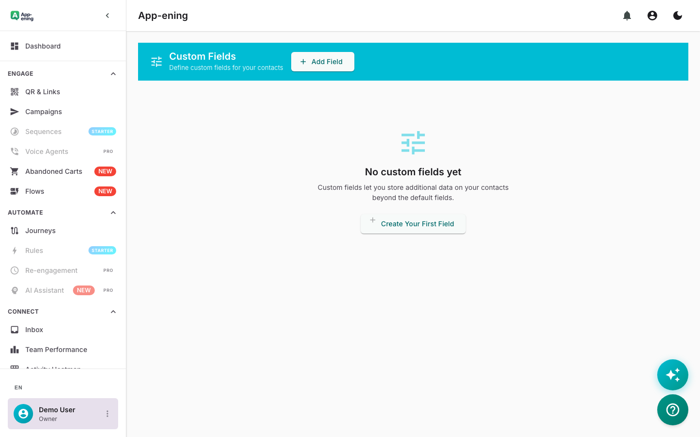 Add Notes, Tags, and Custom Fields — CRM screenshot