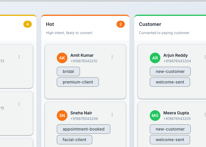 Set Reminders and Follow-ups — CRM screenshot
