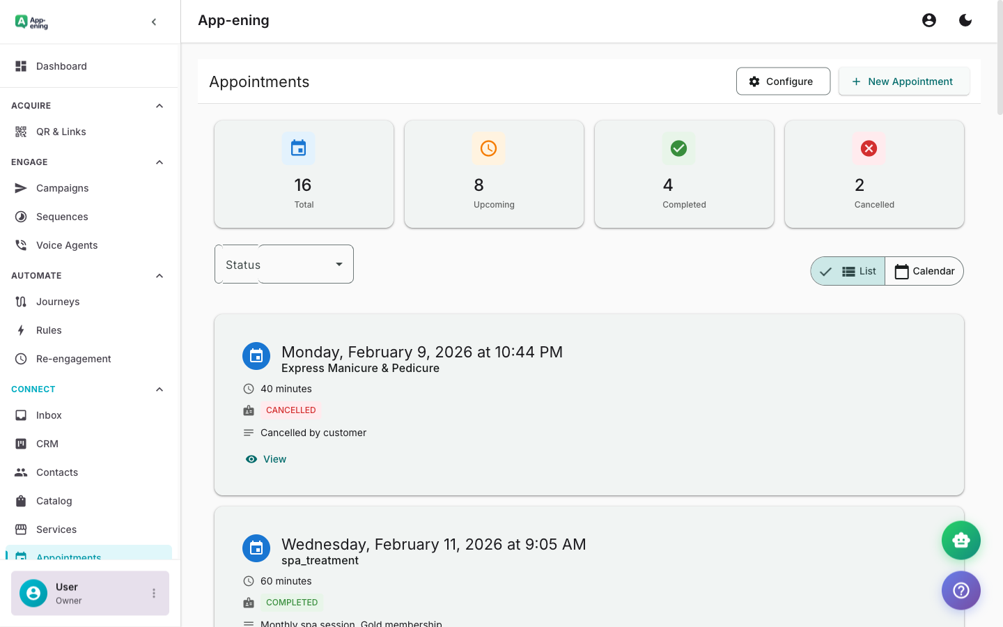 Collect Feedback After Visit — Appointment Management screenshot